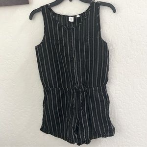 GAP Kids Shorts romper. Black with white vertical stripes. Size XL (girls). EUC.